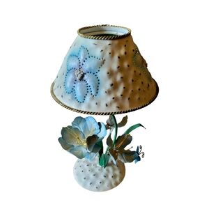 Home Interiors Floral Metal Candle Holder Fairy Lights Shabby Vintage Fairy Core